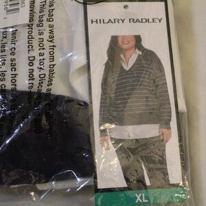 Hilary Radley Sweater shirt insert. New with tags. Black & white stripe. XL